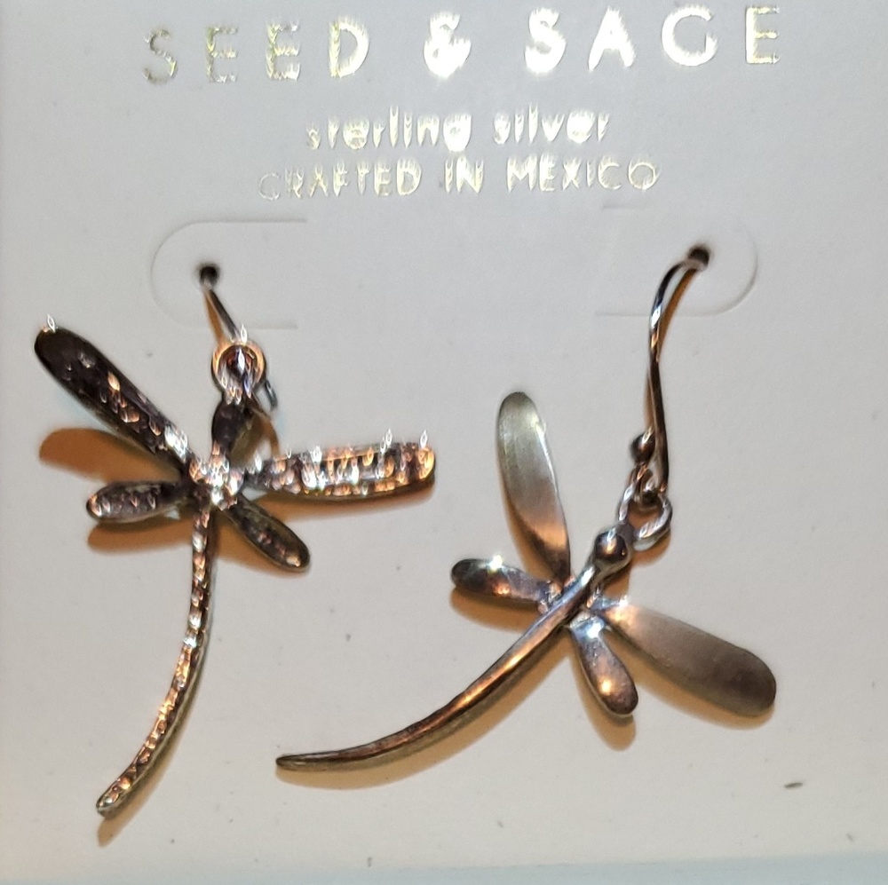 Seed & Sage Sterling Silver Dragonfly Earrings